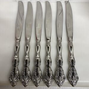 6 Oneida Michelangelo Dinner Knives Heirloom Stainless Flatware
